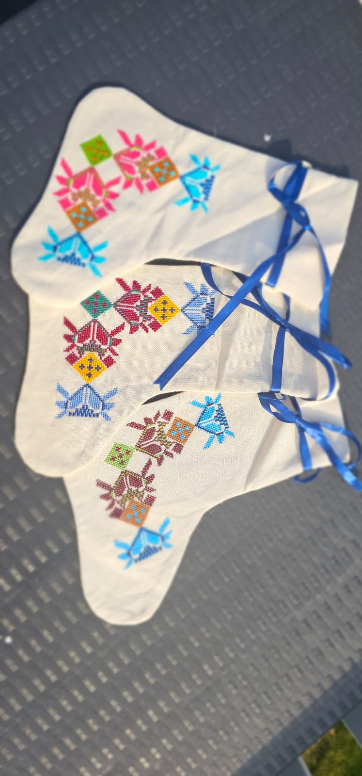 🤍Tatreez Gift/celebration Stockings – White Edition