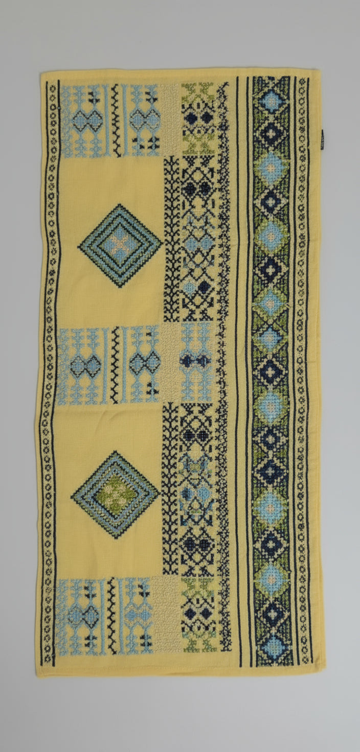☀️ Yellow Tatreez Scarf – Radiance in Heritage