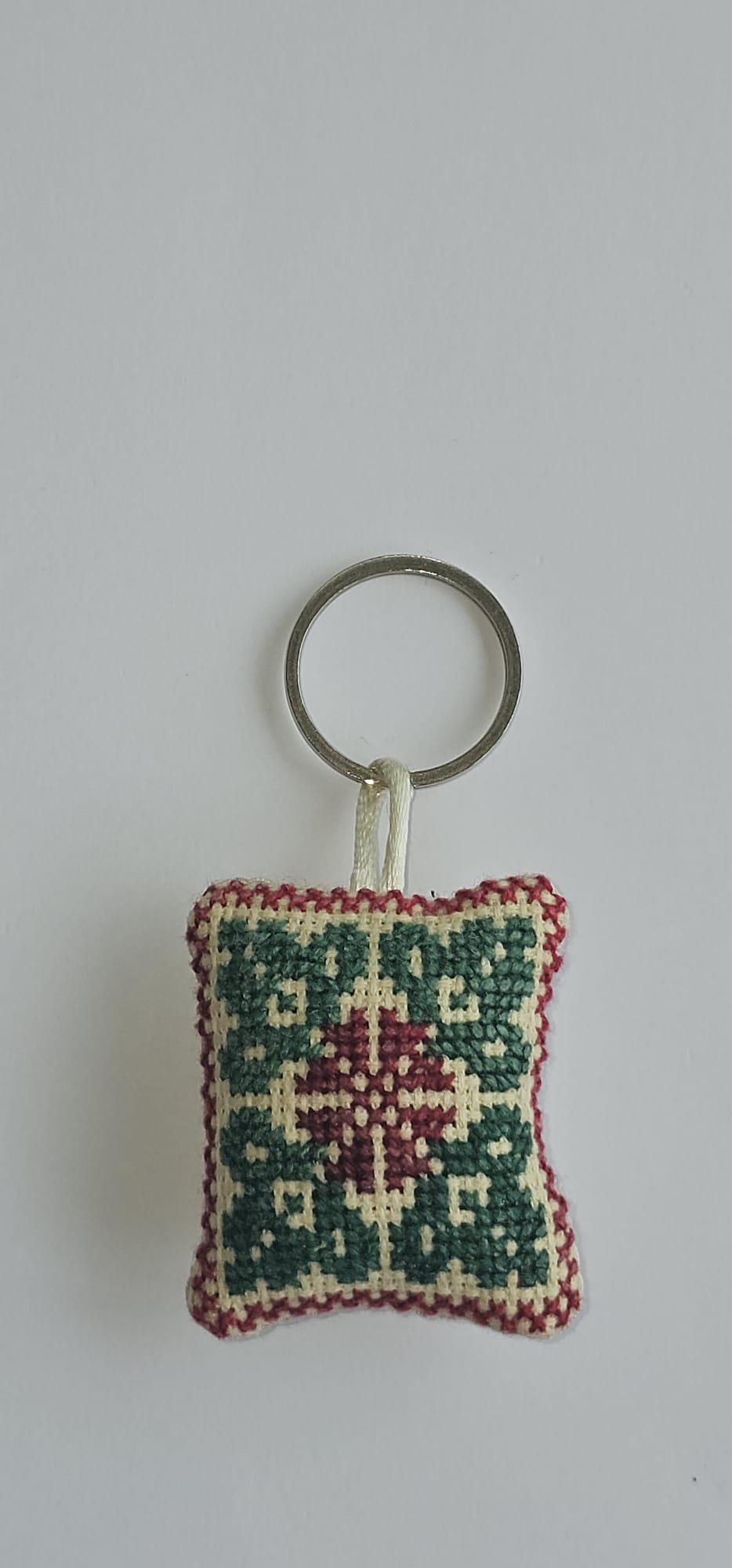 Palestinian Tatreez Square Key Ring