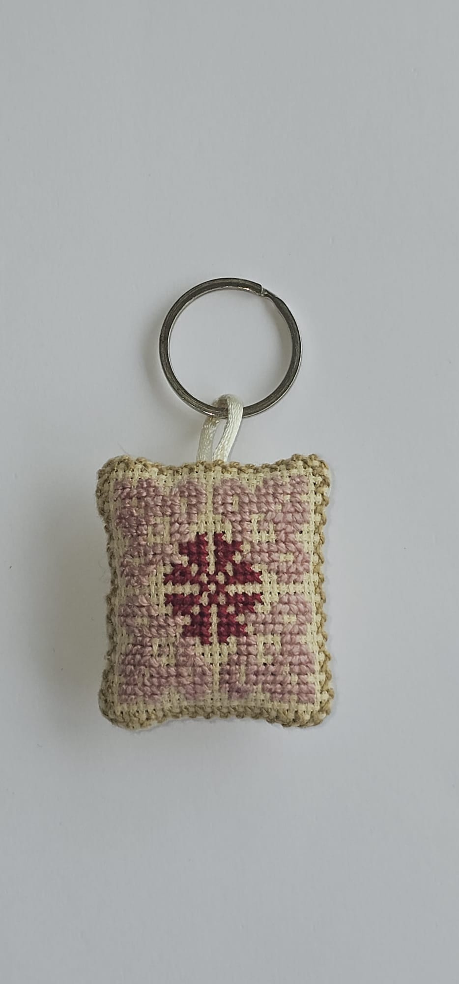 Palestinian Tatreez Square Key Ring