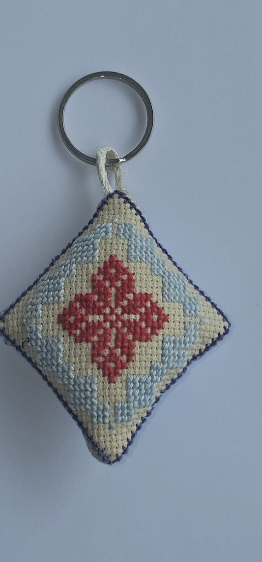 Palestinian Tatreez Diamond Key Ring