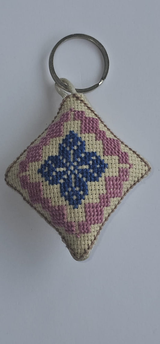 Palestinian Tatreez Diamond Key Ring