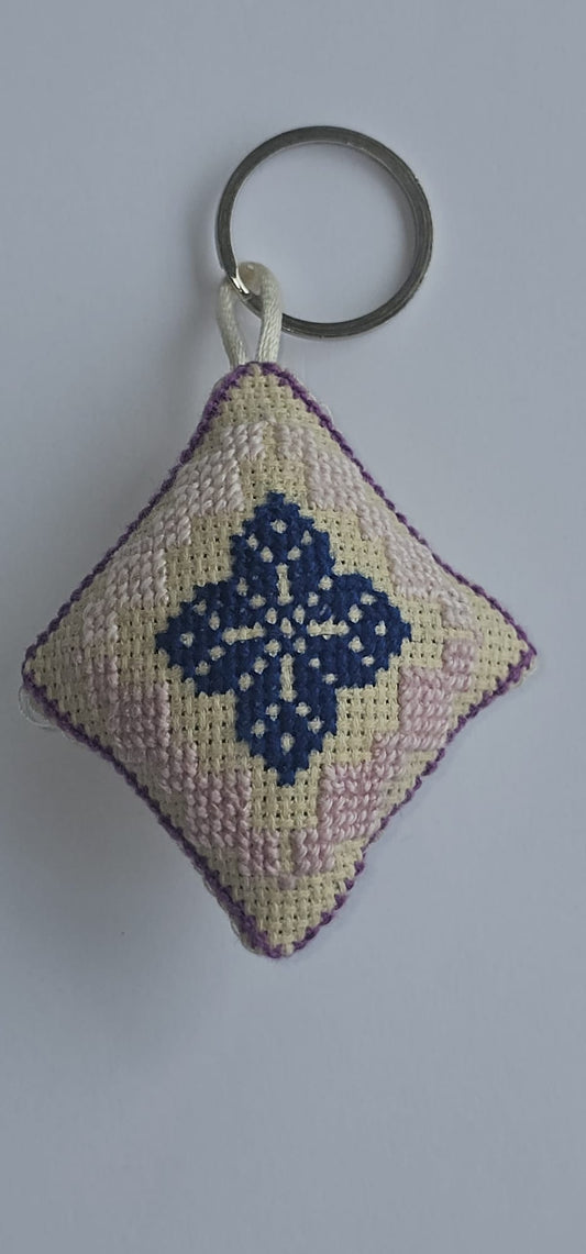 Palestinian Tatreez Diamond Key Ring