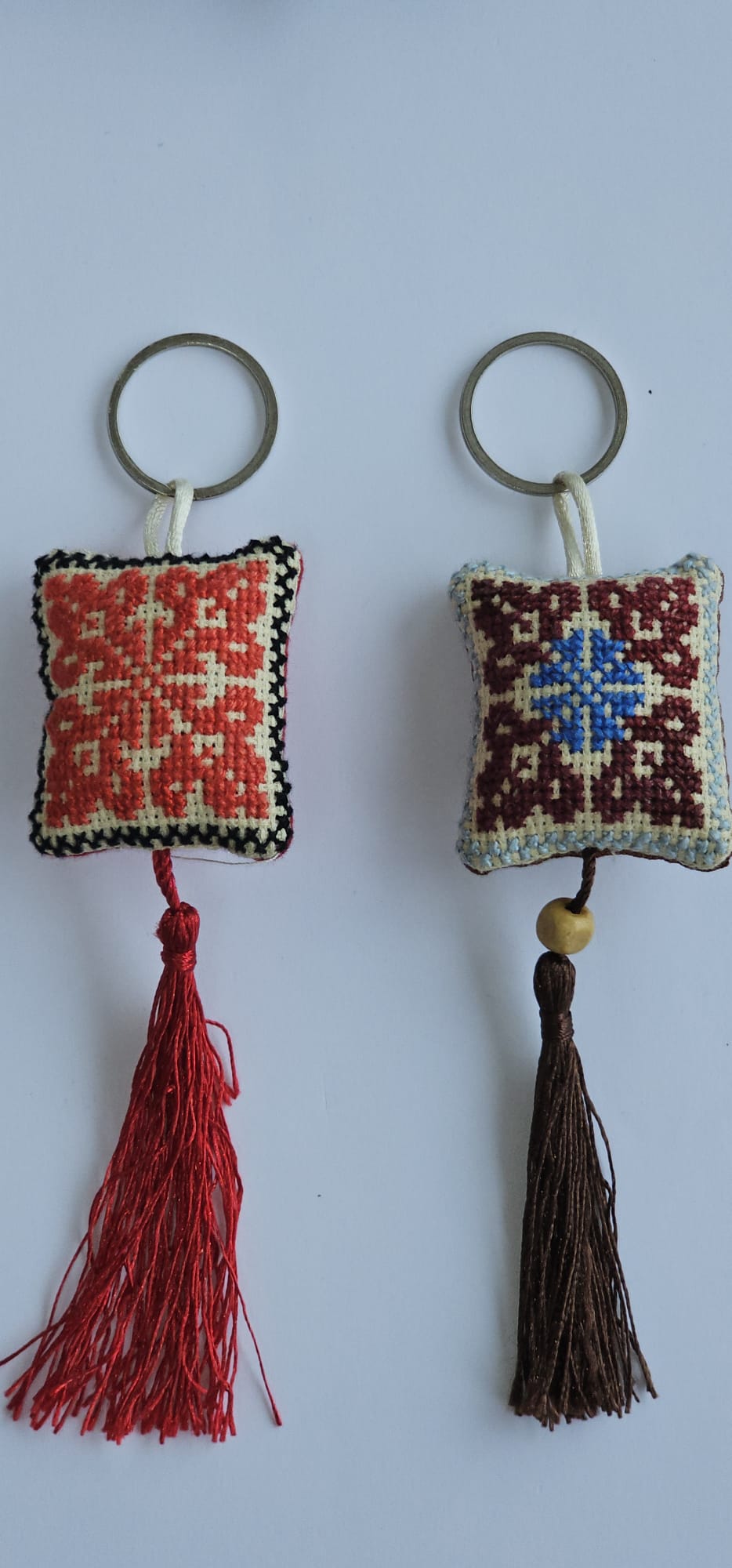 Palestinian Tatreez Square Key Ring